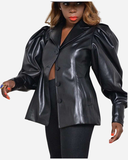 0 Burlesque Leatherette Jacket - Plus Size