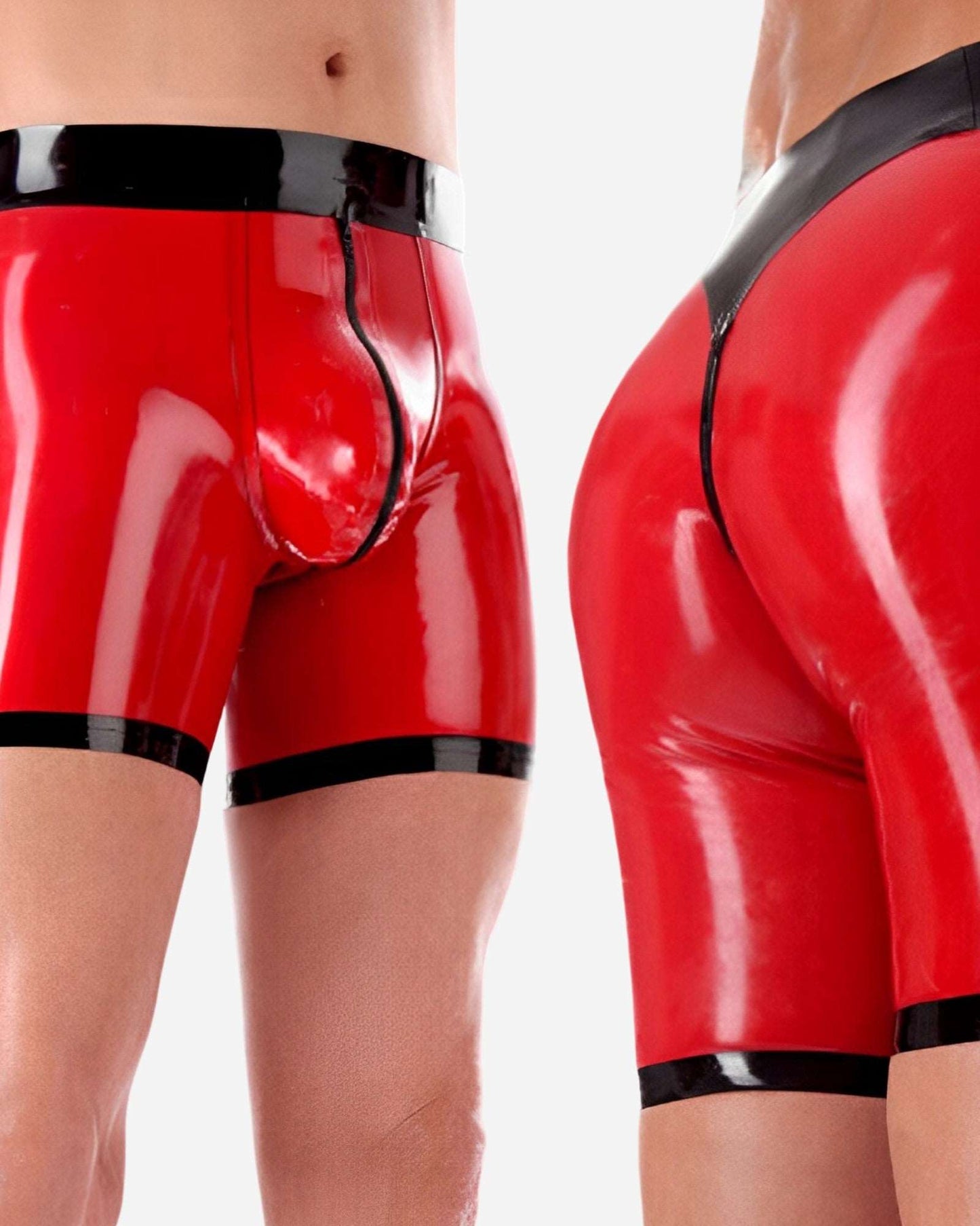 0 Latex shorts With Zipped Crotch