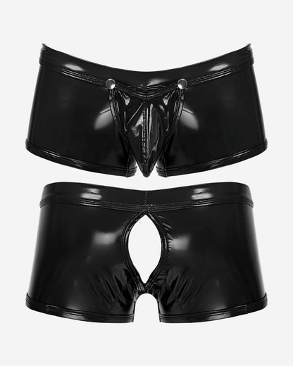 0 PVC underwear short with Removable Bulge Pouch