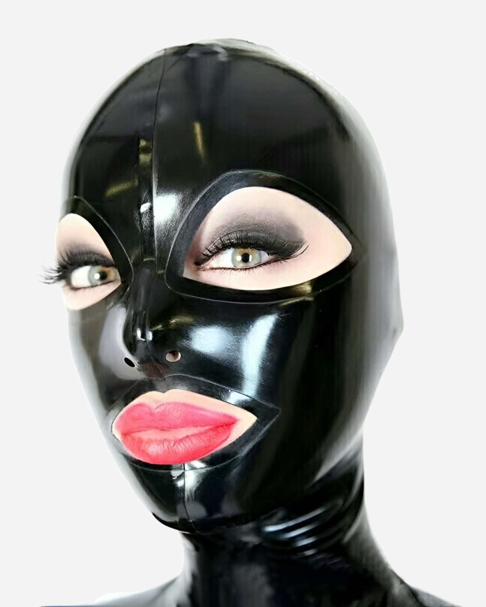 0 Latex Mask with Open Big Eyes and Mouth