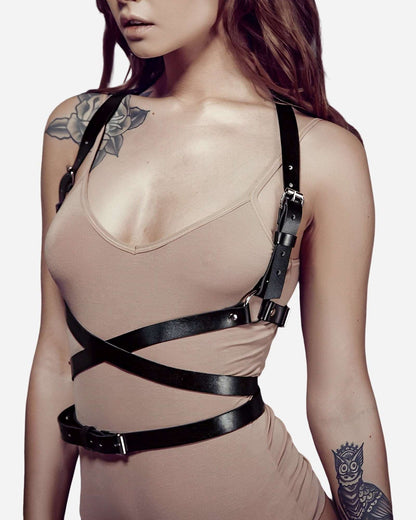 0 Sexy Vegan Leather Chest Harness