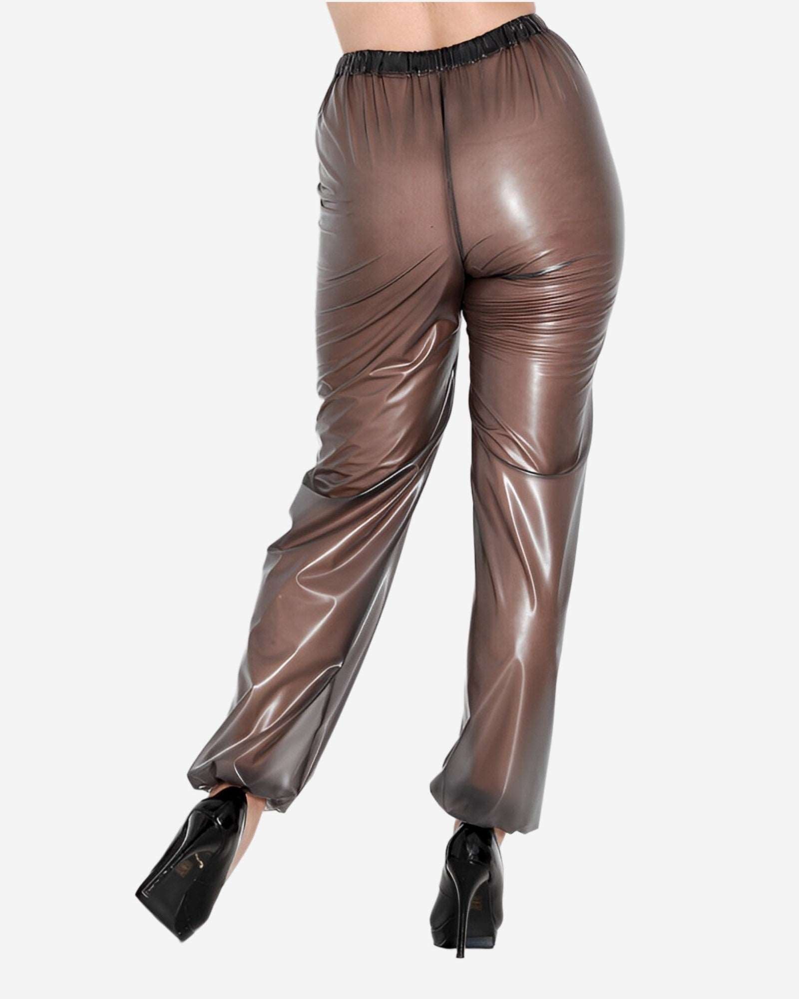 0 Frosted PVC Jogging Trousers - Plus Size