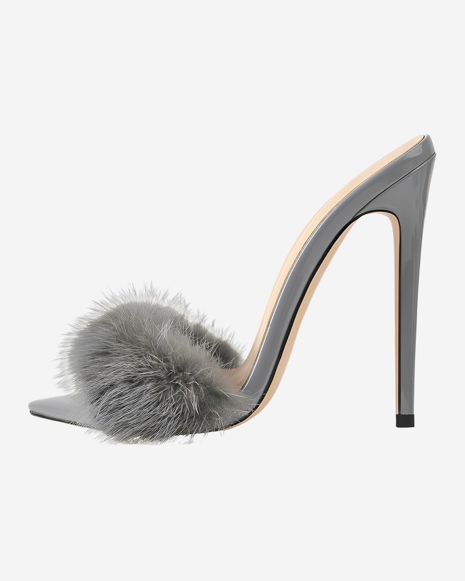 Mockup of furry high-end fashion fur heels in multiple colors on Craiyon