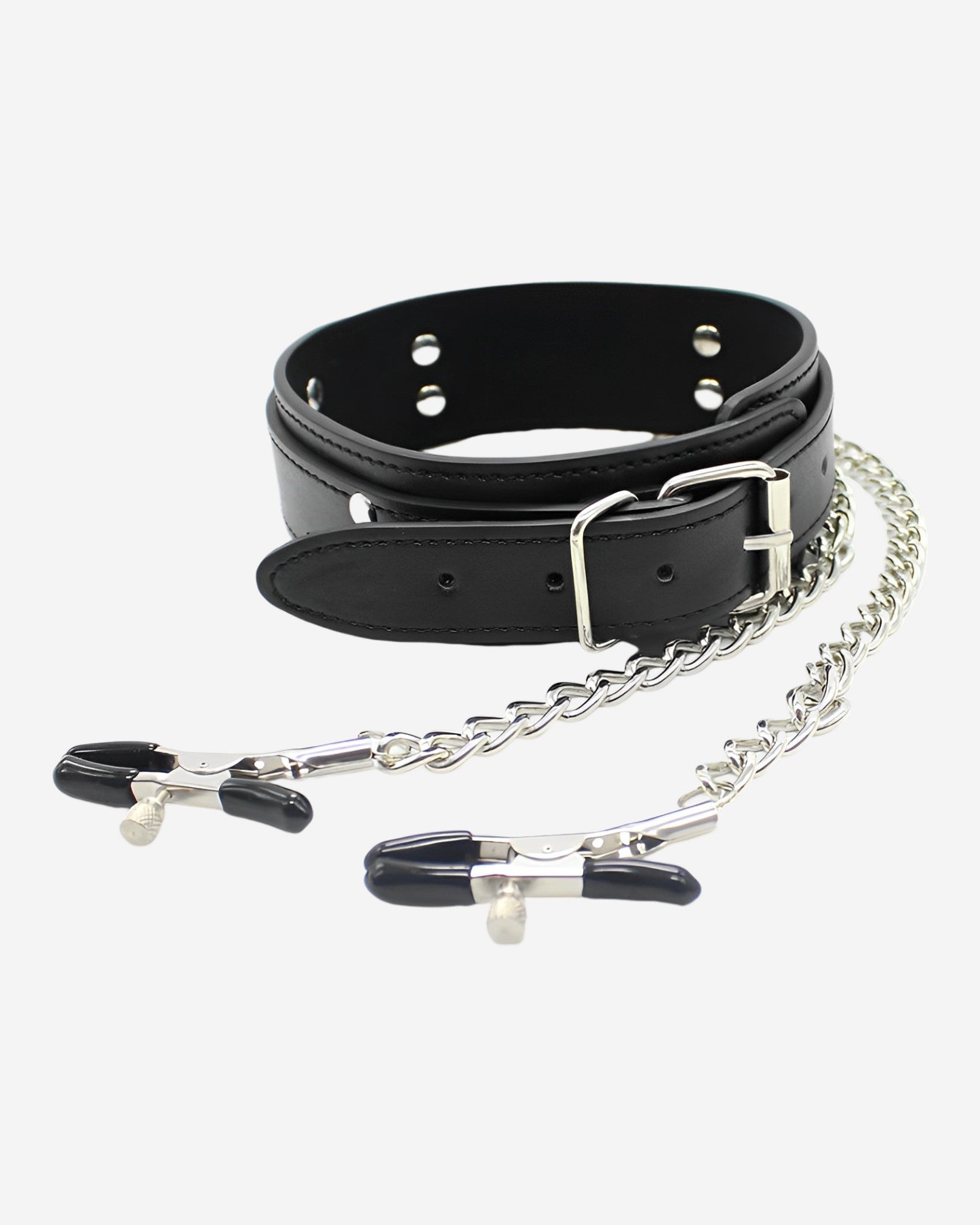 Black Bondage Necklace, Bdsm Choke Chain Leash