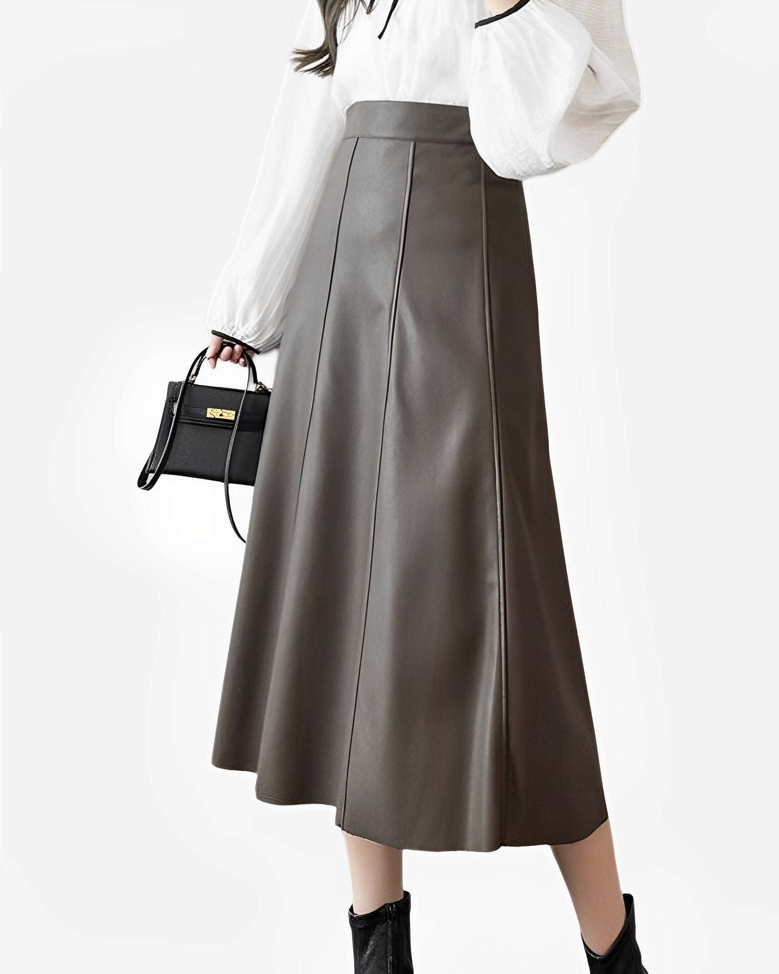 0 Teacher Long Leatherette Skirt