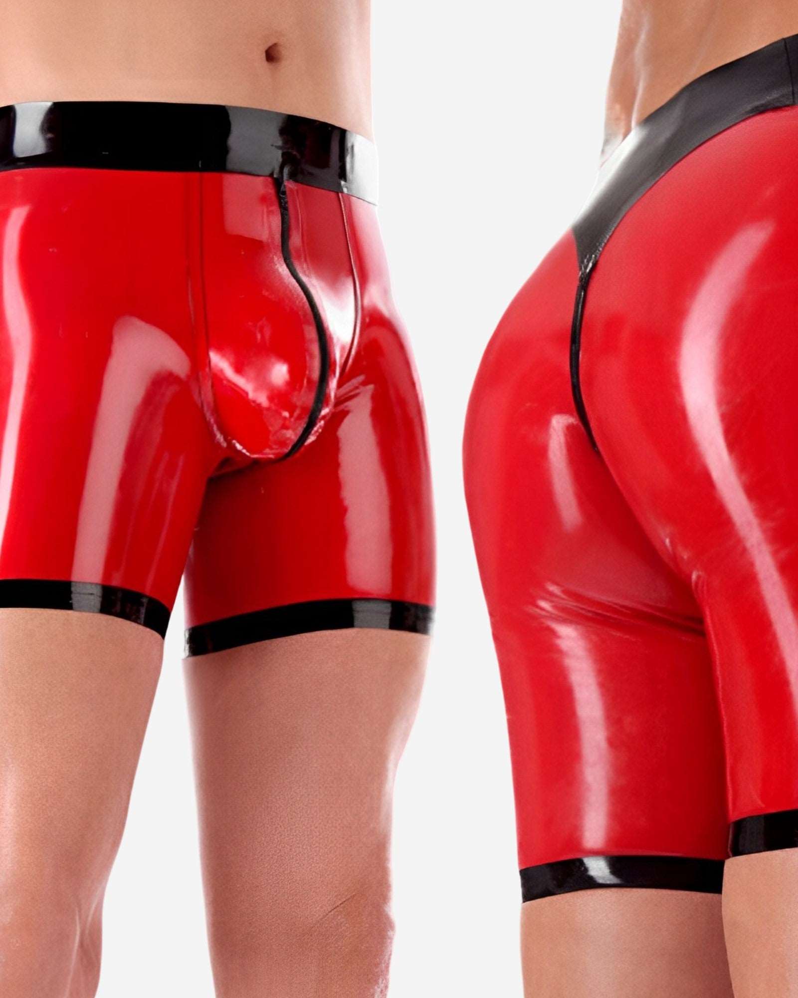 0 Latex shorts With Zipped Crotch
