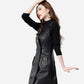 0 Long Vegan Leather Dress - Plus Size