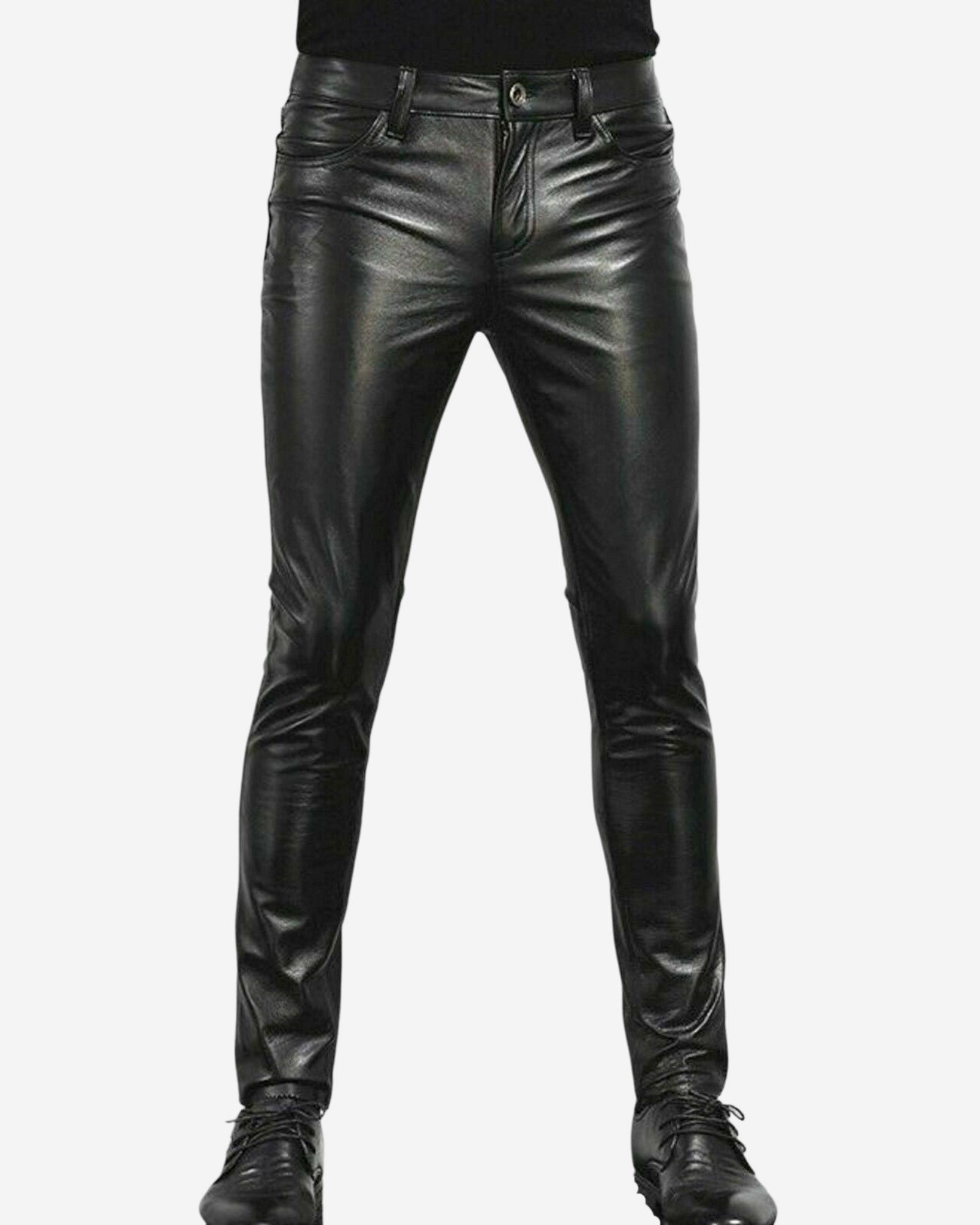 0 Shiny Fashion Biker Vegan Leather Pants