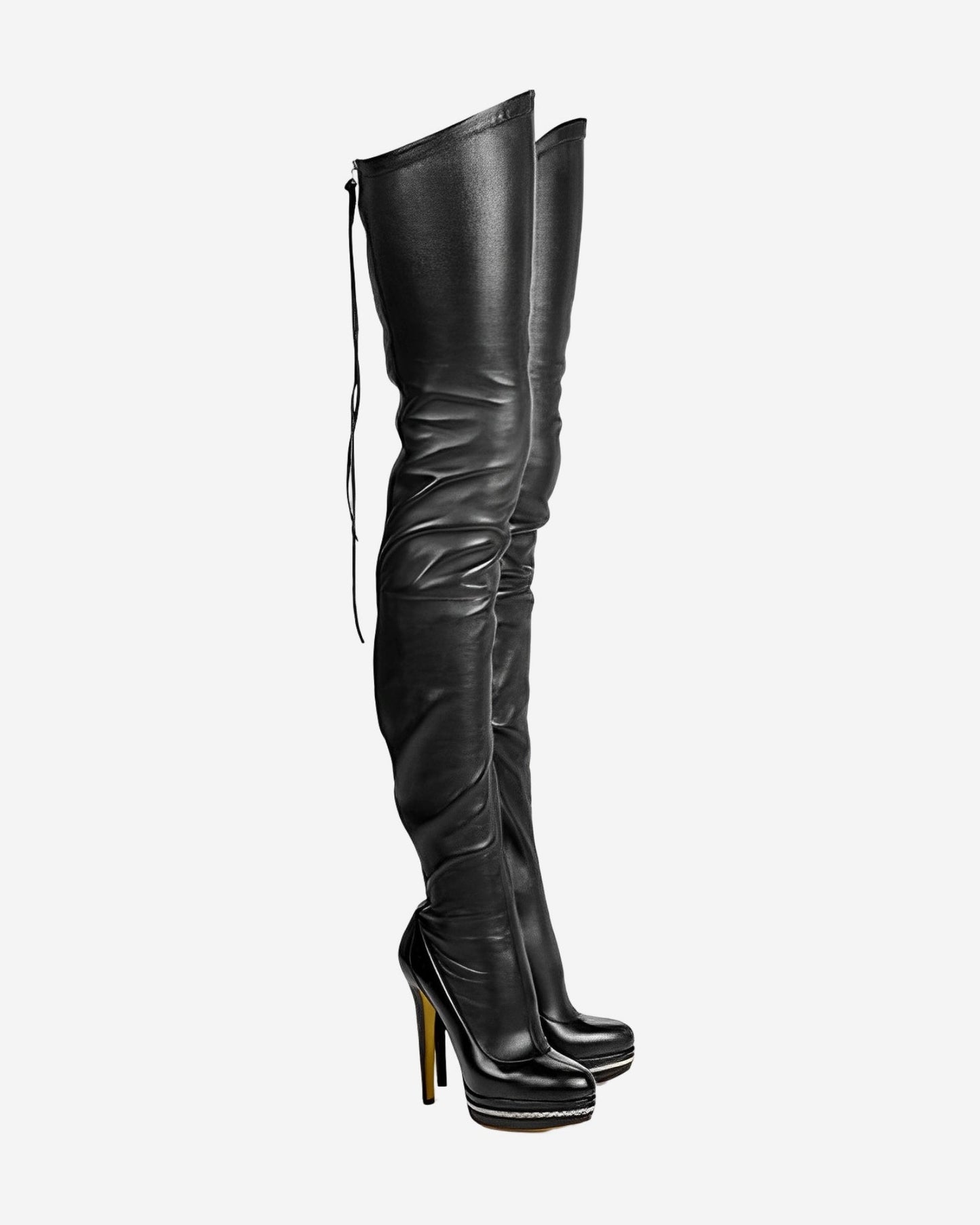 0 Over the Knee Stretch platform Boots - Plus Size