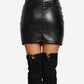 0 Slit Vegan Leather skirt