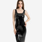 0 Shiny Leather Look Dress - Plus Size