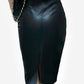 0 Black Leatherette Pencil Skirt - Plus Size
