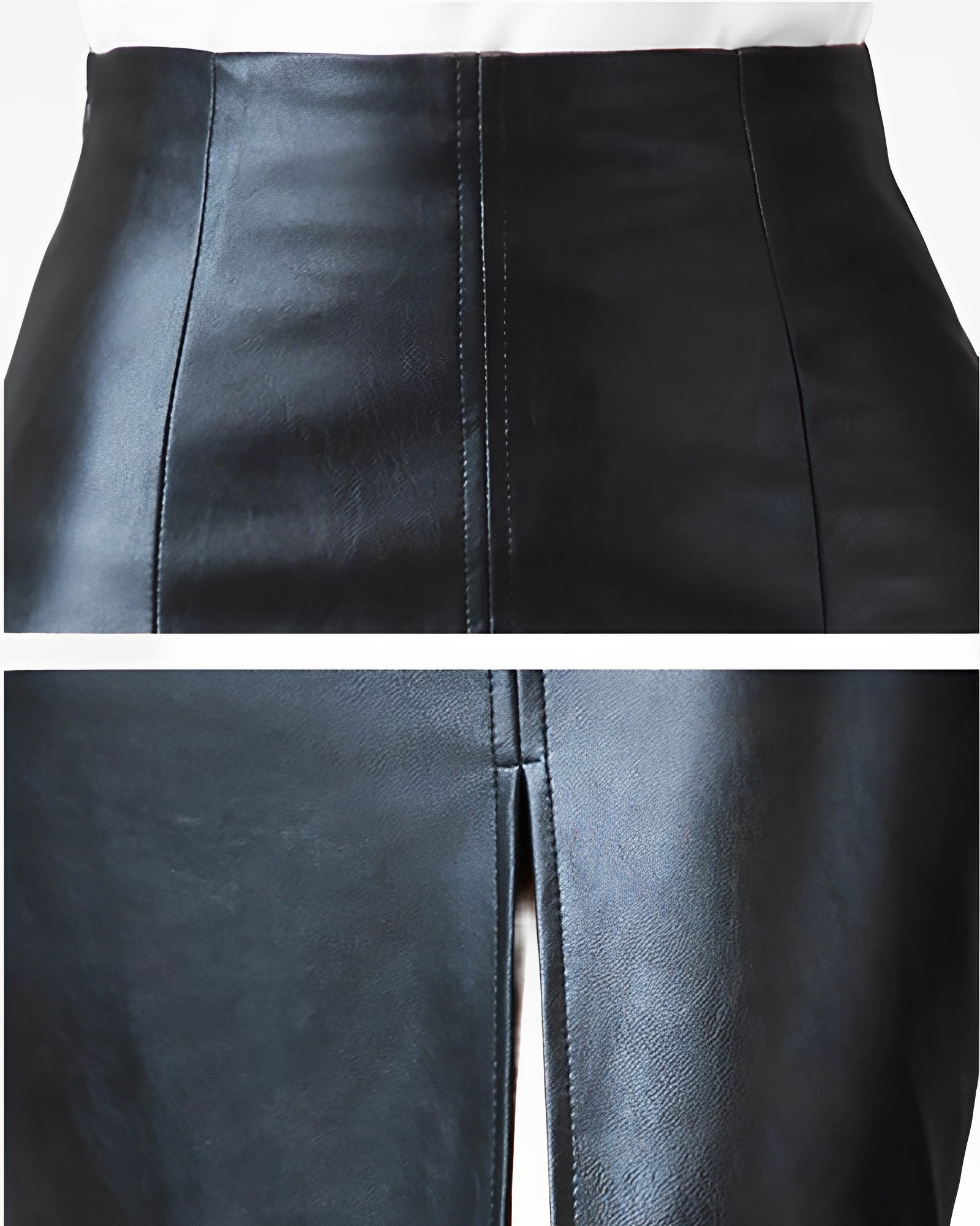 0 Black Leatherette Pencil Skirt - Plus Size