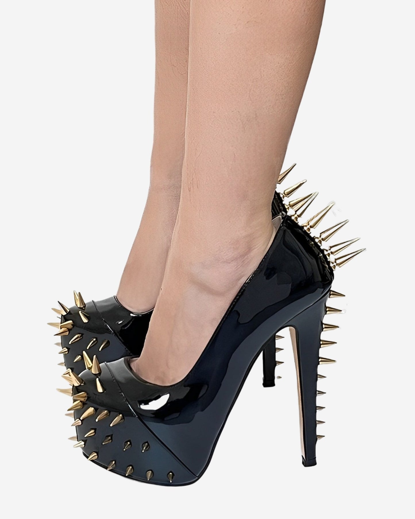 Spiky Stiletto Heels with Round Toe - Plus Size