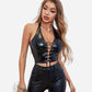 Leather Clothes Vegan Leather Crop Top