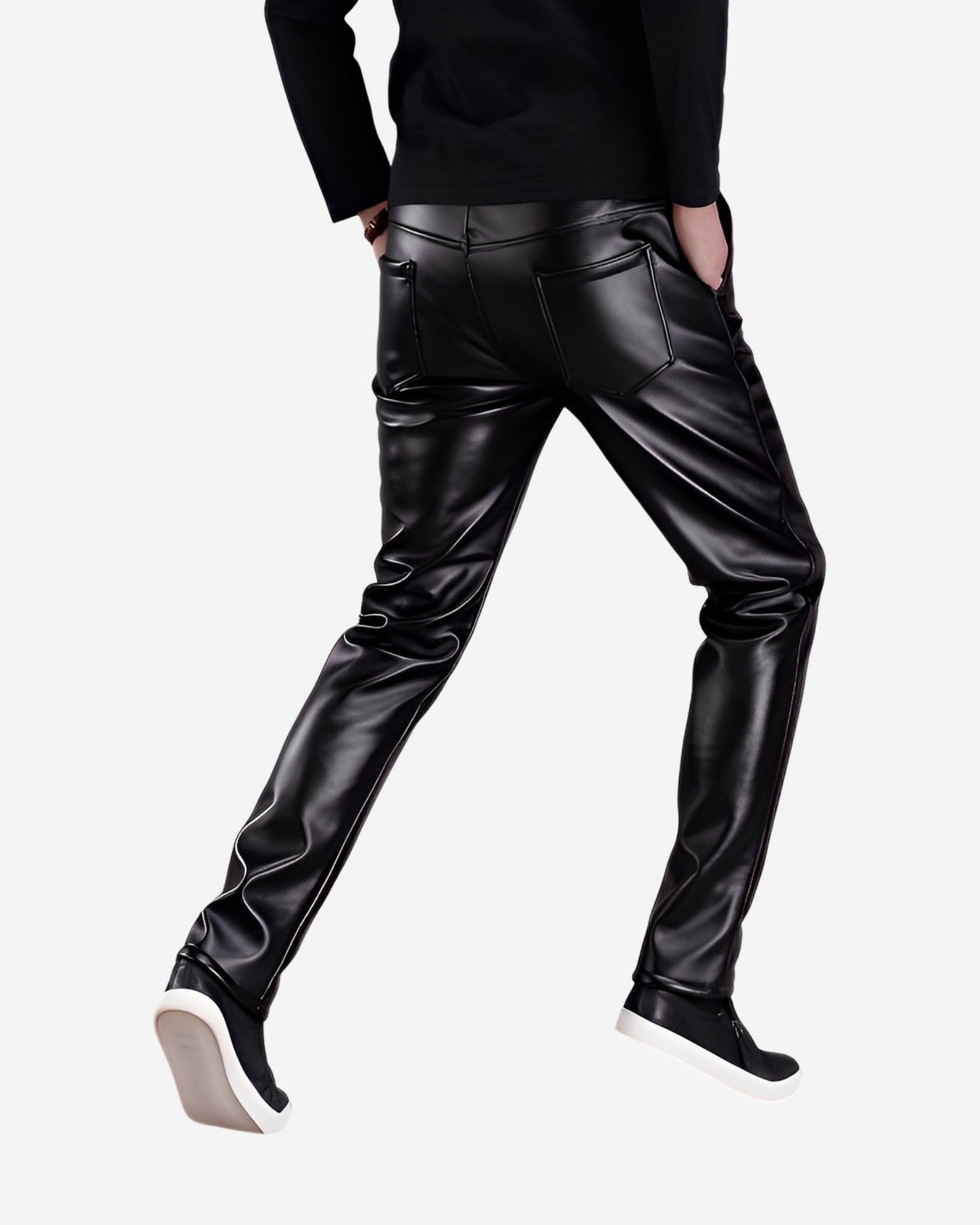 Leather Clothes Stretchy Shiny Vegan Leather Pants