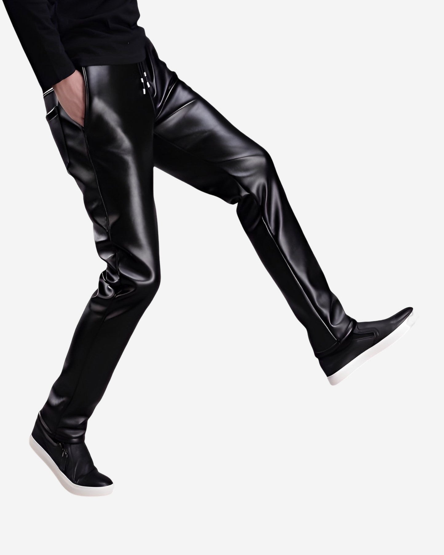 Leather Clothes Stretchy Shiny Vegan Leather Pants
