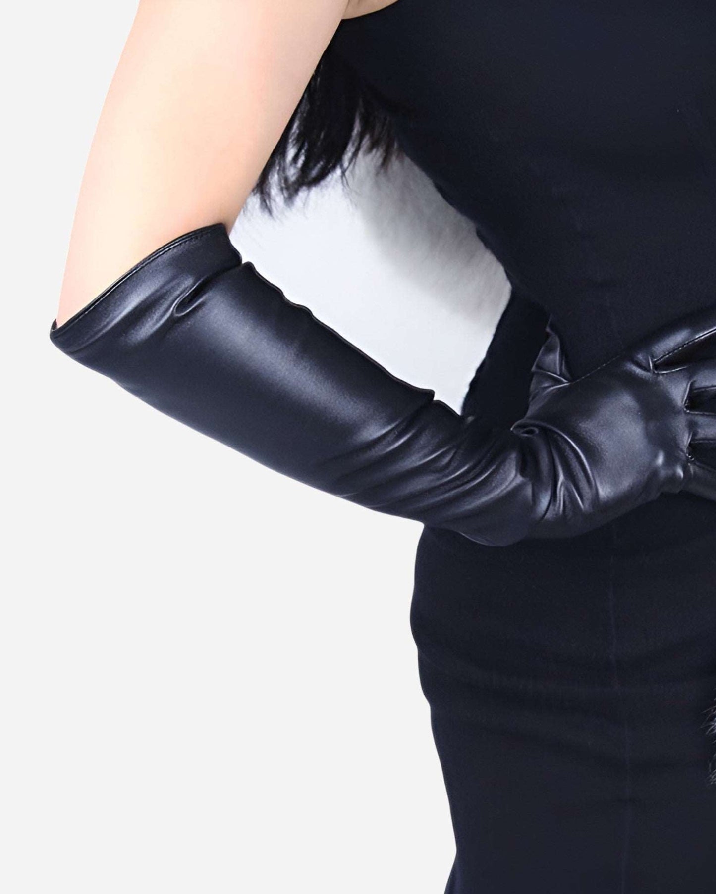 Leather Gloves Sensual Long Genuine Leather Gloves