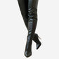 Over-the-Knee Boots Over The Knee Black Long Leather Boots